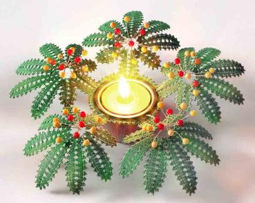 Preview: 622 Klöppelbrief  Blätter für Teelichthalter "Aralie"